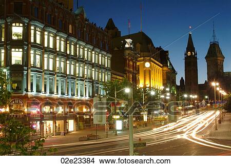 Picture - Dynamic night view of Ottawa Canada. Fotosearch