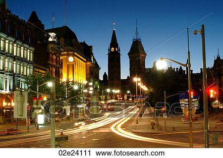 Stock Image - Dynamic view of Ottawa Canada, Parliament Buildings.. Fotosearch