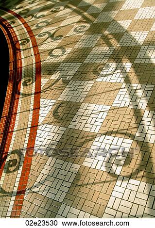 Elegant shadows on tiled floor. View Large Photo Image Stock Image - Elegant shadows on tiled floor.. Fotosearch
