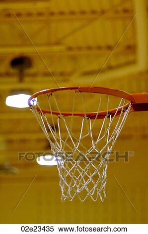 Empty basketball net in Gymnasium. View Large Photo Image Stock Photography - Empty basketball net in Gymnasium.. Fotosearch