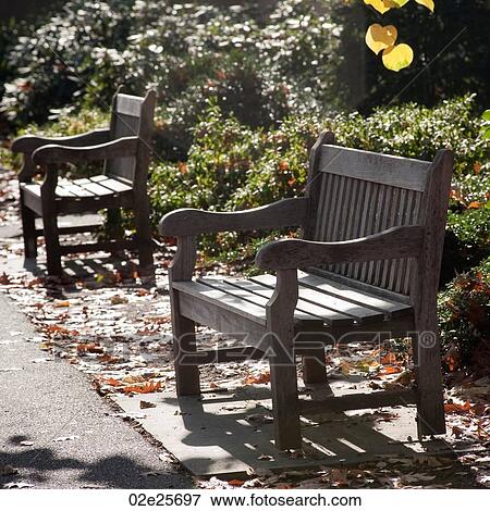 Stock Photo - Empty bench in Boston, Massachusetts, USA. Fotosearch