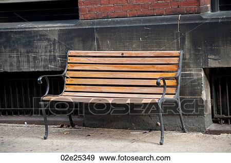 Empty bench on the street in Boston, Massachusetts, USA View Large Photo Image Stock Photo - Empty bench on the street in Boston, Massachusetts, USA. Fotosearch
