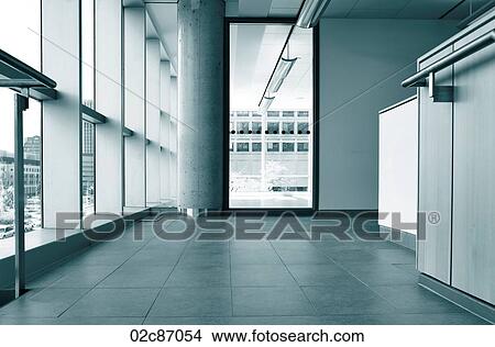 Empty hall in a commercial office building. View Large Photo Image Picture - Empty hall in a commercial office building.. Fotosearch