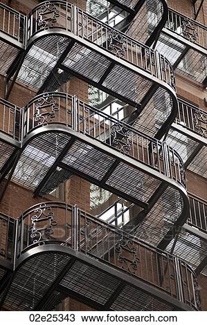 Exterior fire escape on a building in Boston, Massachusetts, USA View Large Photo Image Stock Image - Exterior fire escape on a building in Boston, Massachusetts, USA. Fotosearch