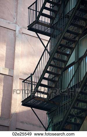 Exterior fire escape on a building in Boston, Massachusetts, USA View Large Photo Image Stock Photo - Exterior fire escape on a building in Boston, Massachusetts, USA. Fotosearch