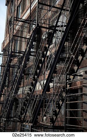Exterior fire escape on a building in Boston, Massachusetts, USA View Large Photo Image Stock Photography - Exterior fire escape on a building in Boston, Massachusetts, USA. Fotosearch