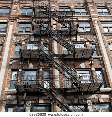 Exterior fire excape on a building in Boston, Massachusetts, USA View Large Photo Image Stock Image - Exterior fire excape on a building in Boston, Massachusetts, USA. Fotosearch