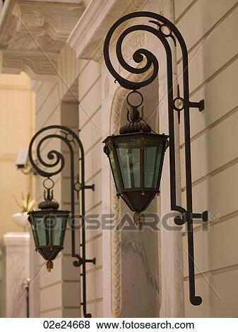 Stock Photo - Exterior lanterns in Athens Greece. Fotosearch