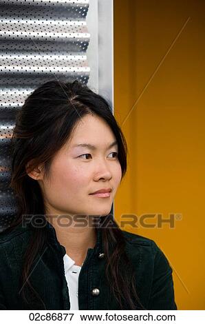 Face shot of female Asian student. View Large Photo Image Stock Photo - Face shot of female Asian student.. Fotosearch