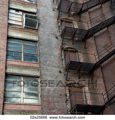 Fire escape on exterior wall in Boston, Massachusetts, USA View Large Photo Image Stock Photograph - Fire escape on exterior wall in Boston, Massachusetts, USA. Fotosearch