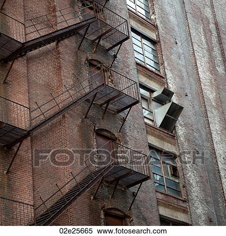 Fire escape on exterior wall in Boston, Massachusetts, USA View Large Photo Image Stock Photography - Fire escape on exterior wall in Boston, Massachusetts, USA. Fotosearch