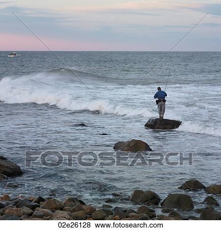 Stock Photo - Fisherman, The Hamptons, New York. Fotosearch
