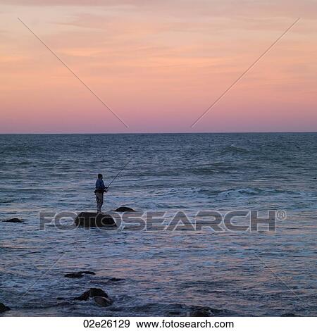 Stock Photo - Fisherman, The Hamptons, New York. Fotosearch