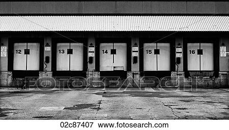Five abandoned truck loading docks. View Large Photo Image Stock Photo - Five abandoned truck loading docks.. Fotosearch