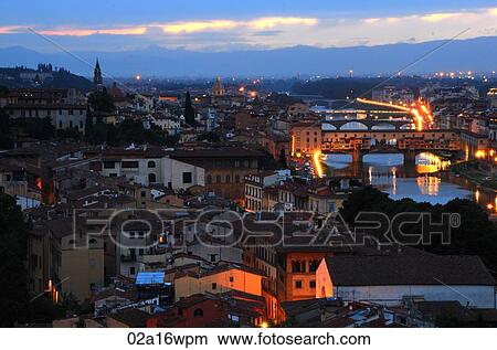 Picture - Florence, Italy at dusk. Fotosearch