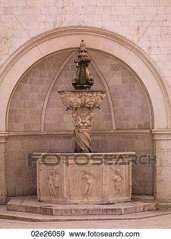 Stock Photo - Fountain in Dubrovnik. Fotosearch