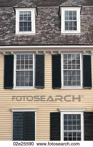 Stock Image - Front of a building in Harvard, Cambridge Massachusetts, USA. Fotosearch