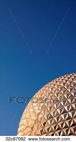 Geometric sphere against blue sky. View Large Photo Image Stock Image - Geometric sphere against blue sky.. Fotosearch