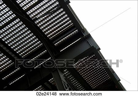 Stock Photo - Girder and framing structure of underside of metal bridge.. Fotosearch