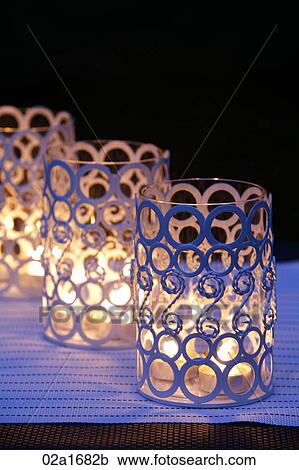 Stock Image - Glowing candles. Fotosearch