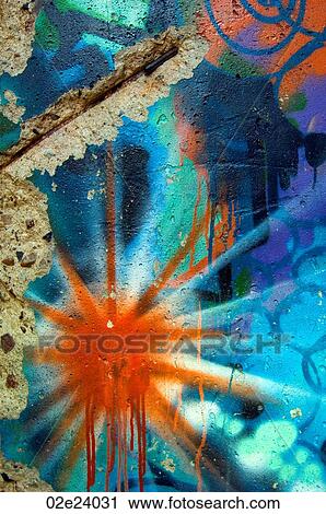 Graffiti explosion on cement wall. View Large Photo Image Stock Image - Graffiti explosion on cement wall.. Fotosearch