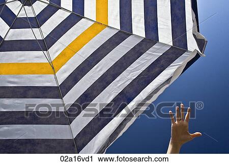 Hand reaching for striped parasol View Large Photo Image Stock Image - Hand reaching for striped parasol . Fotosearch