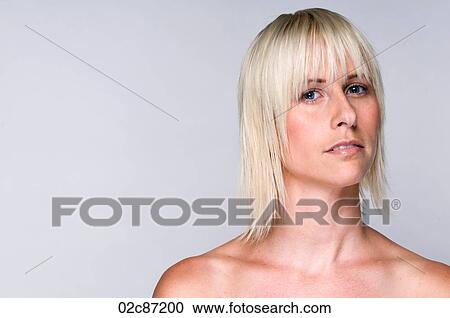 Healthy beautiful blonde woman face shot on white background View Large Photo Image Stock Image - Healthy beautiful blonde woman face shot on white background. Fotosearch