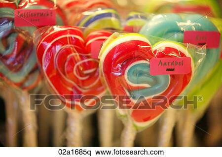 Stock Photography - Heart shaped lollipops . Fotosearch