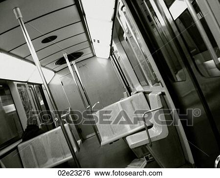 Interior of metro subway train. View Large Photo Image Stock Photograph - Interior of metro subway train.. Fotosearch