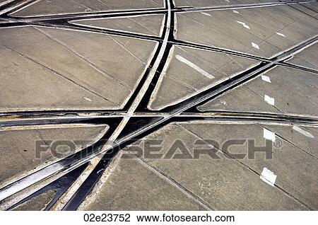 Intersection of street car tracks. View Large Photo Image Stock Image - Intersection of street car tracks.. Fotosearch