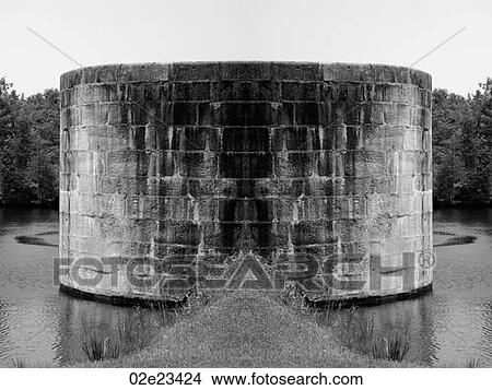 Large cement cylindrical structure. View Large Photo Image Picture - Large cement cylindrical structure.. Fotosearch