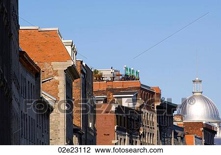 Layered buildings of Old Montreal, Canada. View Large Photo Image Stock Image - Layered buildings of Old Montreal, Canada.. Fotosearch