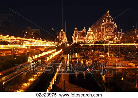 Legislative building in Victoria B. C. Canada at night. View Large Photo Image Stock Photography - Legislative building in Victoria B. C. Canada at night.. Fotosearch
