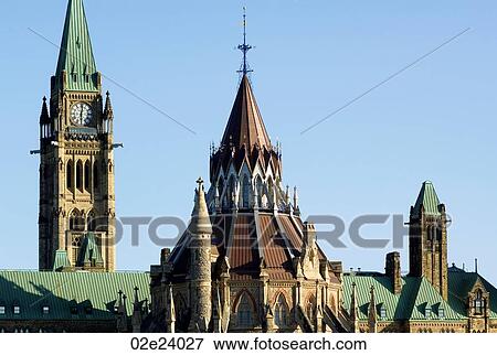 Stock Photo - Library of Parliament and Canada's Peace Tower.. Fotosearch