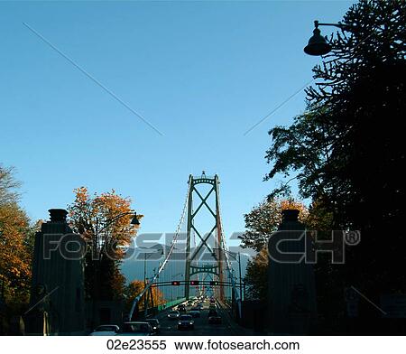 Lion's Gate Bridge, Vancouver Canada View Large Photo Image Stock Photography - Lion's Gate Bridge, Vancouver Canada. Fotosearch
