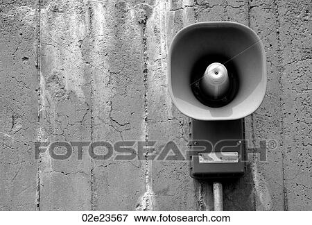 Loudspeaker against a brick wall. View Large Photo Image Stock Photo - Loudspeaker against a brick wall.. Fotosearch