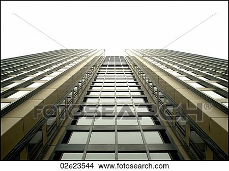 Low angle view of perspective lines of an office building. View Large Photo Image Picture - Low angle view of perspective lines of an office building.. Fotosearch