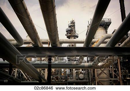 Low angle view of piping at an Oil Refinery. View Large Photo Image Stock Photograph - Low angle view of piping at an Oil Refinery.. Fotosearch