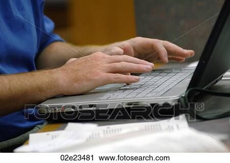 Man's hands typing on laptop. View Large Photo Image Stock Image - Man's hands typing on laptop.. Fotosearch
