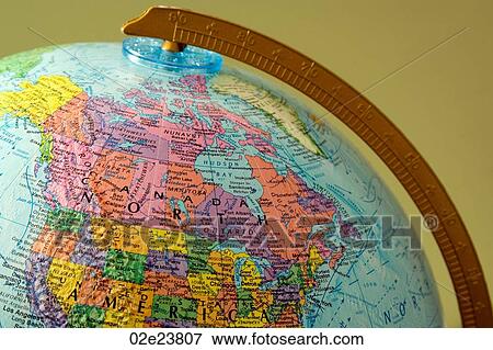 Map of North America on a globe. View Large Photo Image Stock Photo - Map of North America on a globe.. Fotosearch