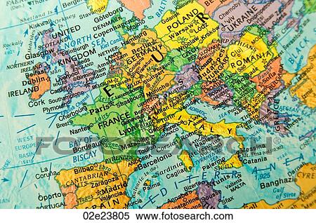 Stock Photography - Map view of Europe.. Fotosearch