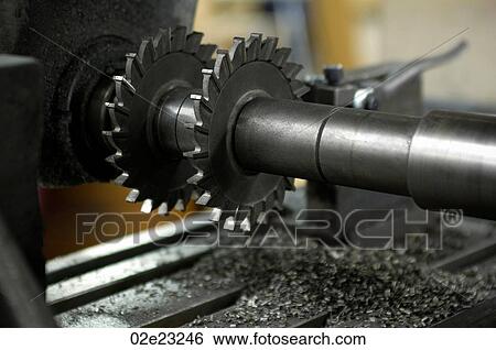 Stock Photograph - Metal cutting machine blades.. Fotosearch