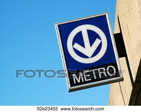 Metro transit sign in Montreal Canada. View Large Photo Image Stock Image - Metro transit sign in Montreal Canada.. Fotosearch
