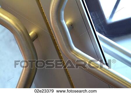 Stock Photo - Modern metal door handles.. Fotosearch