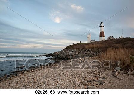 Montauk Point Light House in the Hamptons View Large Photo Image Stock Photo - Montauk Point Light House in the Hamptons. Fotosearch