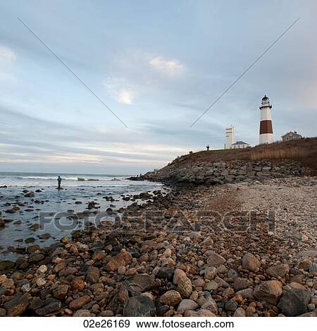 Montauk Point Light House in the Hamptons View Large Photo Image Stock Photo - Montauk Point Light House in the Hamptons. Fotosearch