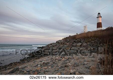 Montauk Point Light House in the Hamptons View Large Photo Image Stock Photography - Montauk Point Light House in the Hamptons. Fotosearch