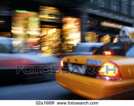 New York City street in motion with yellow cab View Large Photo Image Stock Image - New York City street in motion with yellow cab. Fotosearch