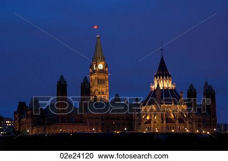 Night view of Canada's Parliament Buildings. View Large Photo Image Stock Image - Night view of Canada's Parliament Buildings.. Fotosearch