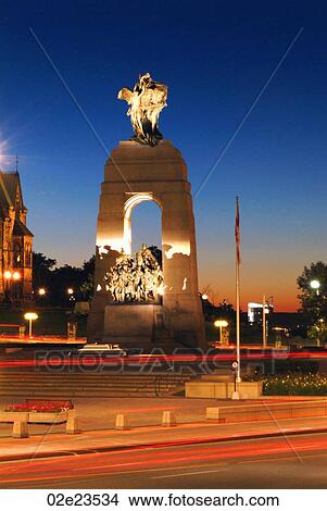 Picture - Night view of National War Memorial, Ottawa Canada.. Fotosearch
